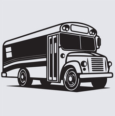 bus silhouette vector art illustration, vector illustration of bus