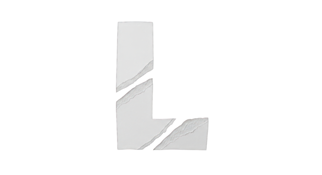 Torn Paper Letter L Illustration.