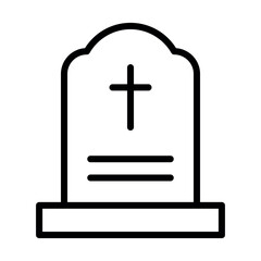 Fototapeta premium Tombstone Icon – Grave Symbol Vector