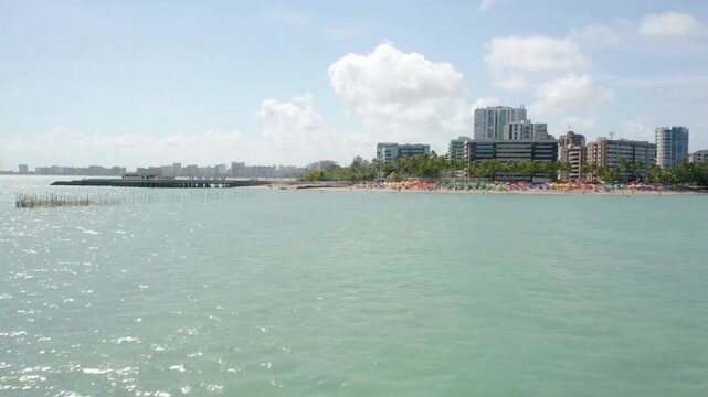 Scenic view of the cityscape of aracaju, brazil, from across the water