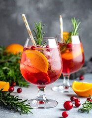 Festive Cranberry Orange Cocktails