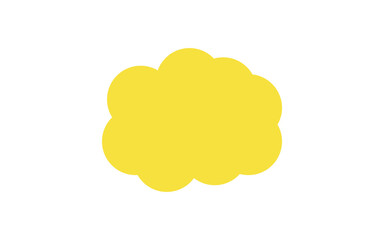 Sunny Yellow Dream Cloud: A Simple and Cheerful Blob-Shaped Graphic in a Vibrant Yellow Hue, Evoking a Sense of Lightheartedness and Optimism, Perfect for Positive Messaging, Digital Emoticons, and Br