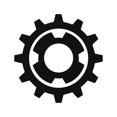 gear icon on metal internet button