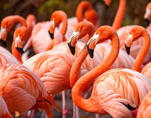 Flamingos close-up
