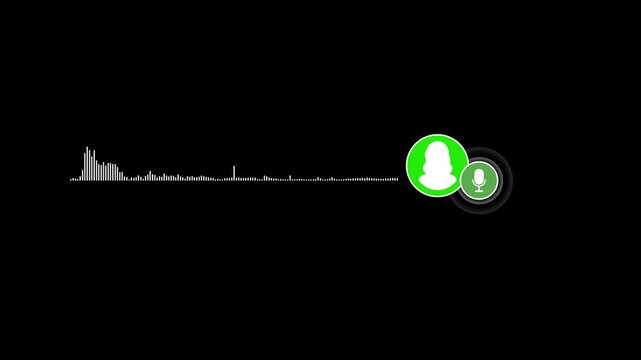 Audio message record, voice chat, sound wave and microphone. Audio Calls, and Conversations Audio voice message recoding system. 4k