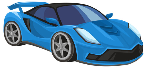 Cartoon street racing car vehicle on white background illustration for children