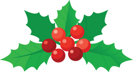 Festive Holly Berries Christmas Design