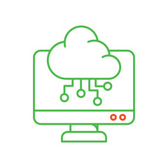 Edge Computing icon with white background vector stock illustration