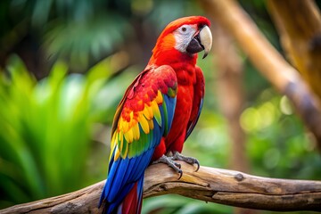 Obraz premium Colorful macaws in tropical nature with bright feathers and vibrant beaks