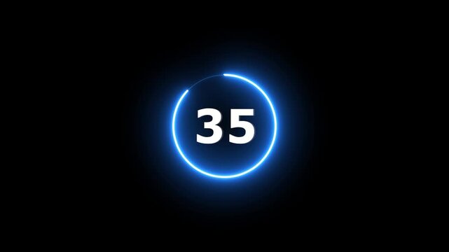 Countdown timer from 40 to 0 seconds real time. Modern flat design of countdown animation isolated on transparent background with alpha channel 40 Seconds Digital Countdown of number animation. 4k