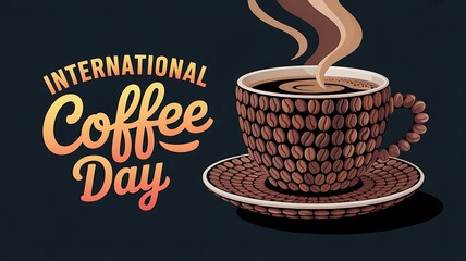 International coffee day celebration with a cup of coffee