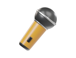 3d microphone icon rendering illustration