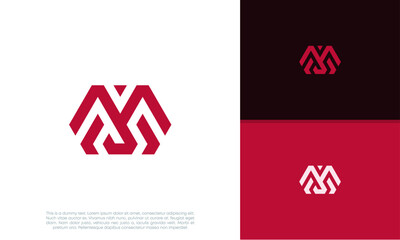 Initials M logo design. Initial Letter Logo.	