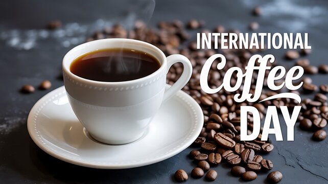 A cup of hot coffee for international coffee day - Powered by Adobe