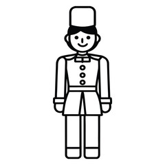Christmas Coloring Book | Nutcracker Soldier Line Art Vector
