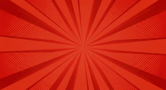 Red comicstyle background with radial lines and halftone dots