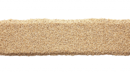 A close-up view of a seamless. textured strip of fine. golden sand. its granularity and natural color. perfect for backgrounds in beach or nature-themed designs