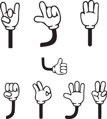 set of hand gestures