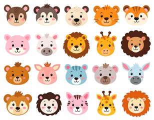 Adorable animal faces, perfect for kids