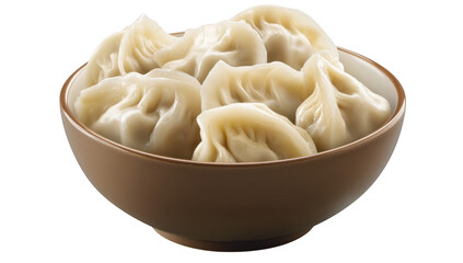 A close-up view of a bowl filled with freshly steamed dumplings. their delicate texture and shape. perfect for a culinary or food-related project
