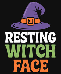 Resting Witch Face Funny Halloween Witch Hat Lover