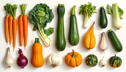 Fresh vegetables arranged