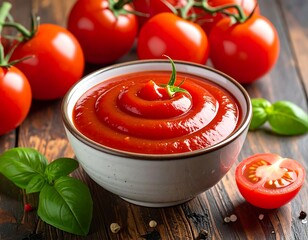 Fresh tomato sauce in a bowl