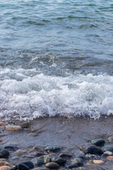 Close up shot of the sea wave. Background