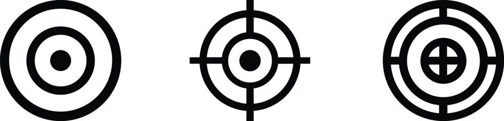 Target icon set. target Line Icon Design, Editable Stroke, Pixel Perfect, Stock Illustration. Goal symbol collection. Simple target with arrow. Vector illustration !