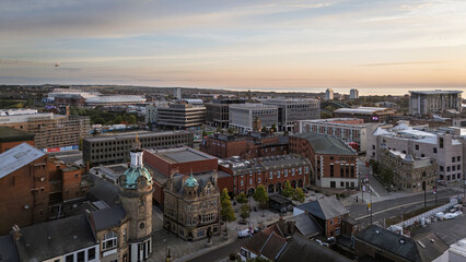 Fototapeta premium View over Sunderland Culture Quarter towards Stadium of Light