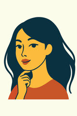 Beautiful woman with flowing hair 