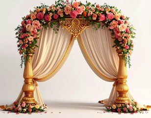 Floral archway ceremony decor