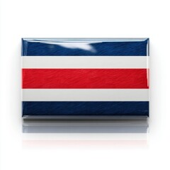 Costa Rica Flag Glossy Rectangular Design Perfect for Web and Print Projects