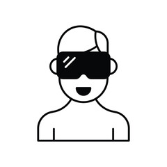 Virtual Reality icon with white background vector stock illustration