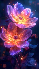 Glowing flowers in the dark