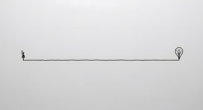 A thin, black horizontal line stretches across a white background. A small, filled-in black circle punctuates the right end of the line.