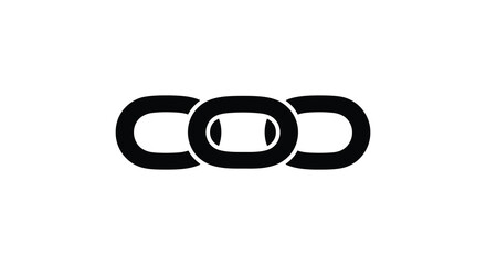 Obraz premium Interlocking rings forming a minimalist emblem a striking black silhouette