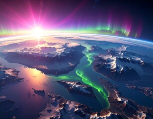 Earth's Aurora sunrise view
