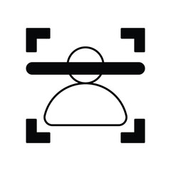 Facial Recognition icon with white background vector stock illustration