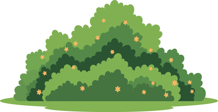 Lush green bush foliage nature element for garden design landscaping outdoor scene creation and environmental graphics isolated on transparent background