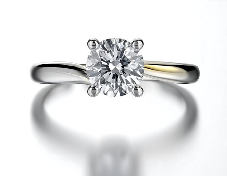 Diamond solitaire ring, top view