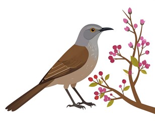 Obraz premium Aromatic avian artistry amidst autumnal blooms