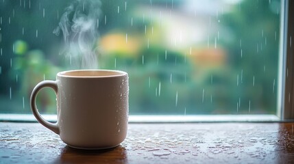 Obraz premium Coffee mug rainy day