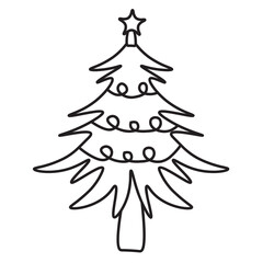 Christmas outline icons. Holiday symbol. Line Xmas icons collection. 