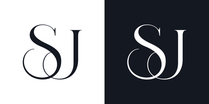 SJ Letter Minimalist Logo Vector , Initial Logo Vector for Brand Company
