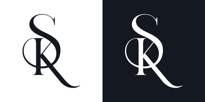 SK Letter Minimalist Logo Vector , Initial Logo Vector for Brand Company
