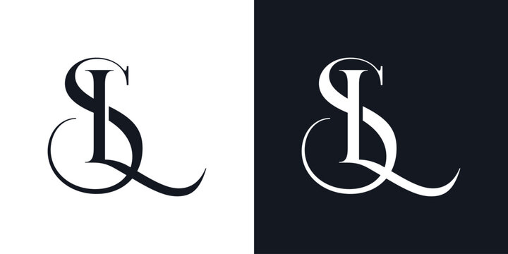 SL Letter Minimalist Logo Vector , Initial Logo Vector for Brand Company