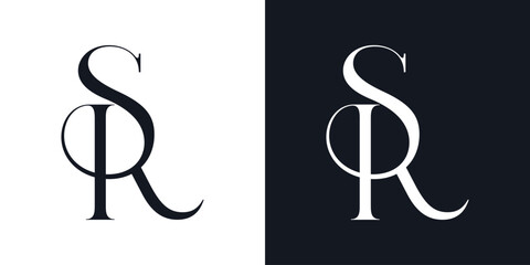 SR Letter Minimalist Logo Vector , Initial Logo Vector for Brand Company