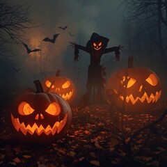 halloween background with pumpkin