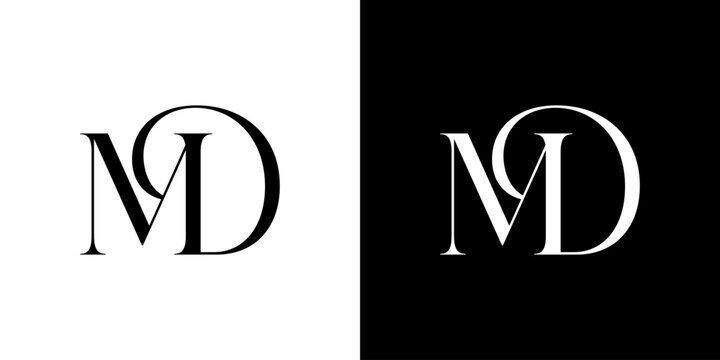 MD Letter Monogram Logo Design Vector , Initial Logo for Brand Company